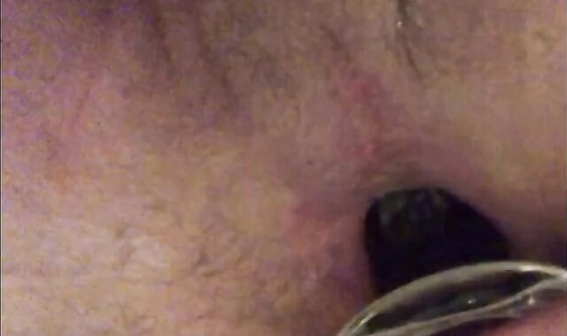 Big Glass Butt Plug Anal Gaping with a Twink