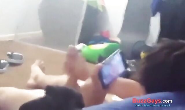 My Best Friend Lets Me Record Him Stroking His Big Cock