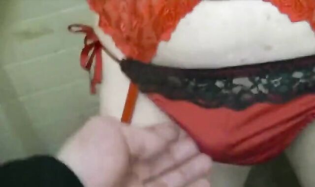 Asian Crossdresser Amateur Gets It in a Public Restroom