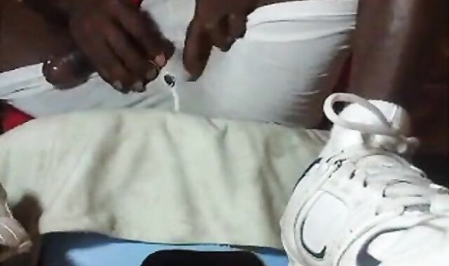 Big Black Cock Strokes His Meat Solo