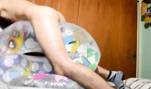 Twink Orgasms Hard Humping His Inflatable Sex Toy