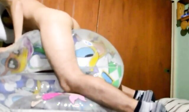 Twink Orgasms Hard Humping His Inflatable Sex Toy