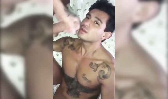 Big-Cock Latin Guy Gives Blowjob to Amateur Asian