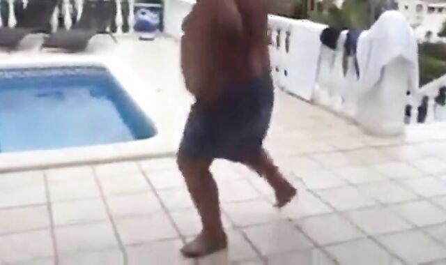 Fat Latin Daddy Strips Outdoors with His Bear 2