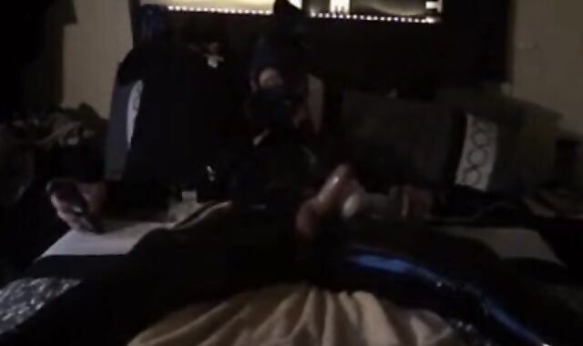 Twink's Kinky Latex Self-Bondage Session with a Sex Toy