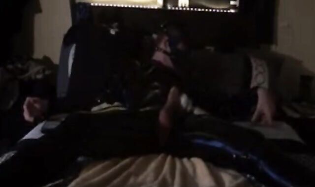 Twink's Kinky Latex Self-Bondage Session with a Sex Toy