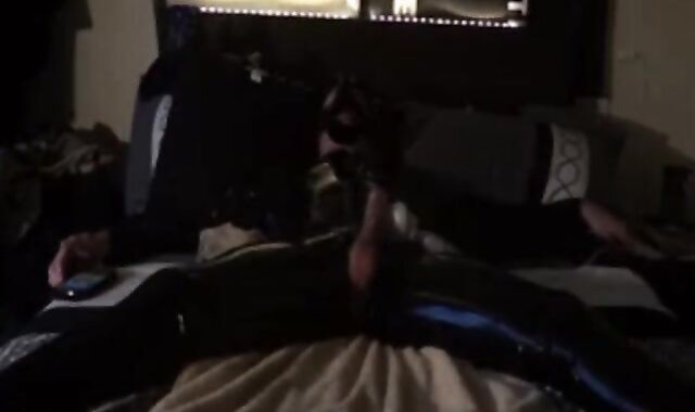 Twink's Kinky Latex Self-Bondage Session with a Sex Toy