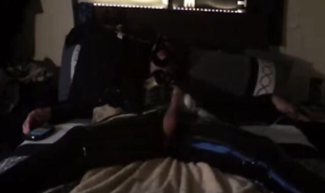 Twink's Kinky Latex Self-Bondage Session with a Sex Toy