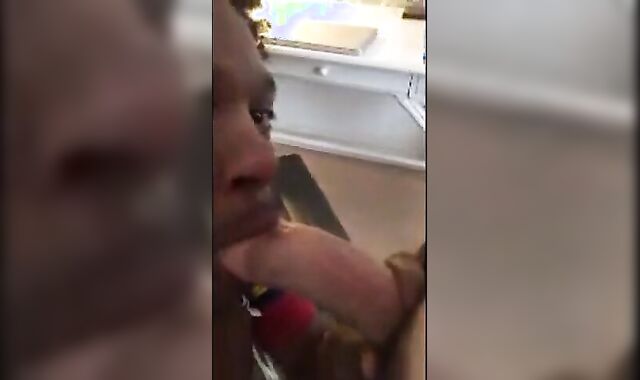 Black Guy Gives Head to a Hung White Boy