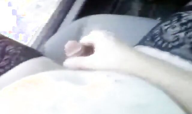 Crossdresser bear jerking off outdoors in nylons