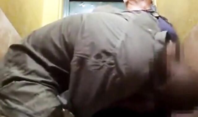 Old-Young Blowjob in the Toilet - Big Cock Handjob and Suck