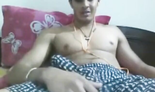 Uncut Indian Hunk Strokes His Big Cock on Webcam