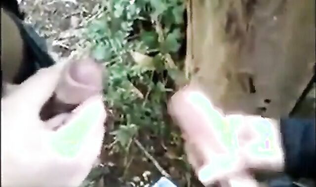 Outdoor Handjob for a Big Cock