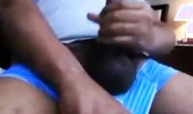 Hung Black Stud Strokes His Big Cock