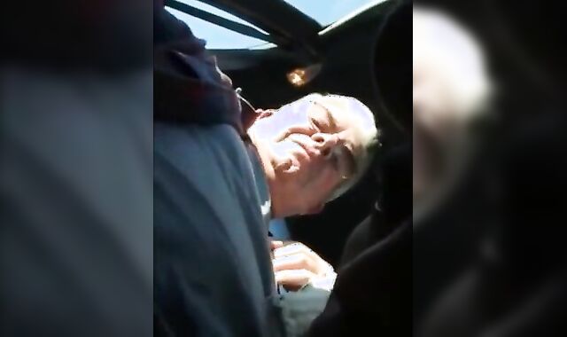 Blowjob in the Car with a Young Stud and an Older Gentleman 2
