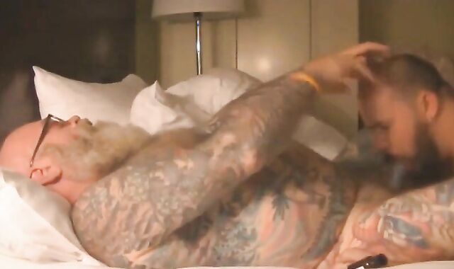 Tattooed Silver Daddy With a Small Cock