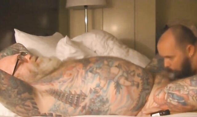 Tattooed Silver Daddy With a Small Cock