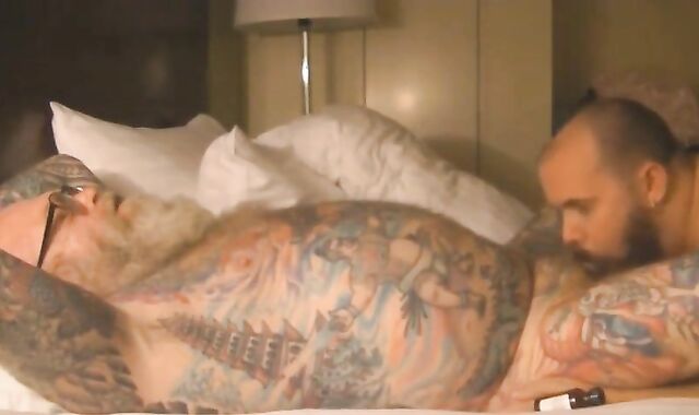 Tattooed Silver Daddy With a Small Cock