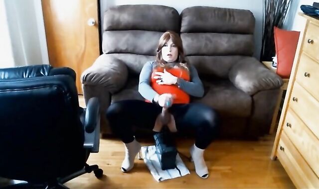 Huge Anal Toy Play for Crossdresser