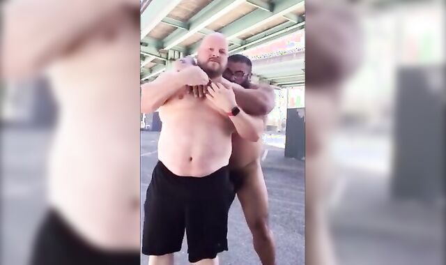 Master Feeds His Hungry Hubby in the Parking Lot