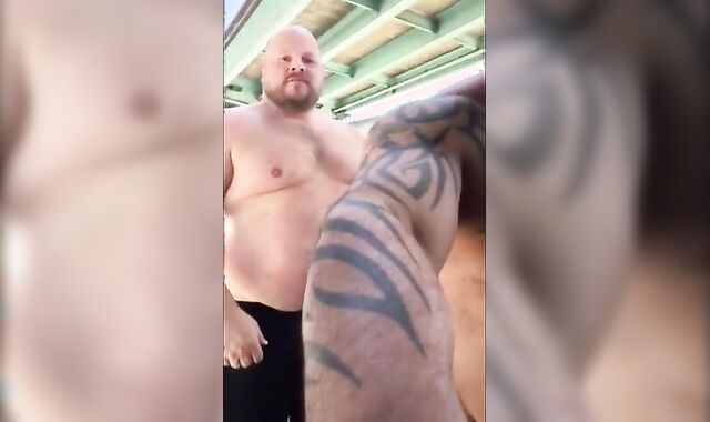 Master Feeds His Hungry Hubby in the Parking Lot