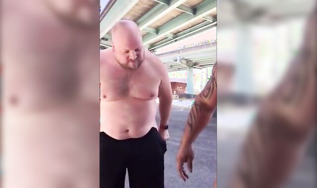 Master Feeds His Hungry Hubby in the Parking Lot