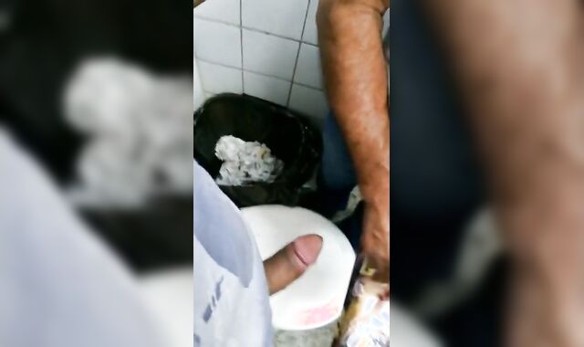 60-Year-Old Rustic Daddy Gives Me a Blowjob in a Public Bathroom