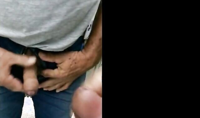 60-Year-Old Rustic Daddy Gives Me a Blowjob in a Public Bathroom