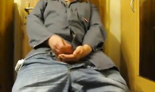 Fat Amateur Daddy Strokes Small Cock