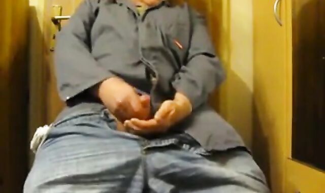 Fat Amateur Daddy Strokes Small Cock