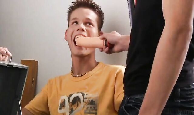 Dirty youngster boy love glove-free-for-all anal invasion romp sequence