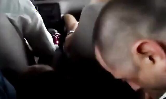 Old-Young Blowjob in a Taxi