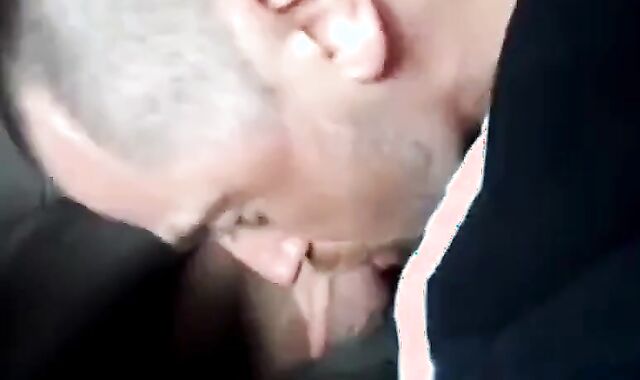 Old-Young Blowjob in a Taxi