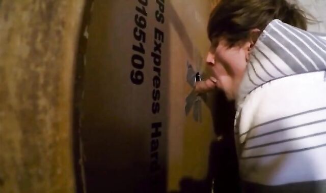 Twink Swallows Big Cock at Glory Hole