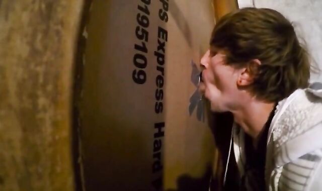 Twink Swallows Big Cock at Glory Hole