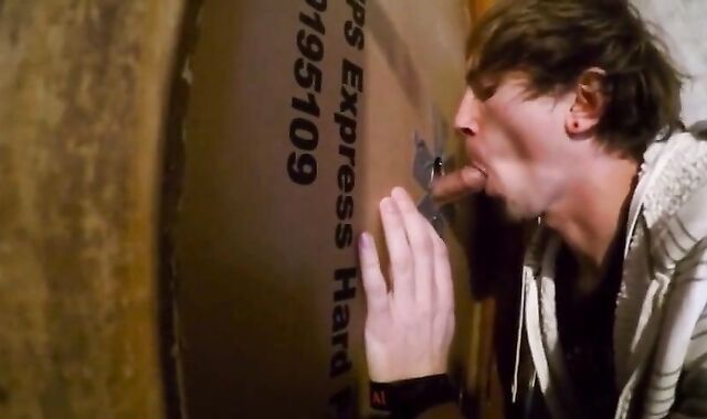 Twink Swallows Big Cock at Glory Hole