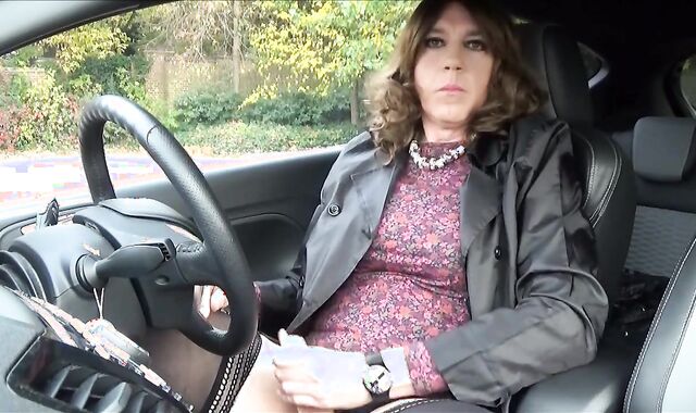 Wanking in a Car at a Supermarket Parking Lot