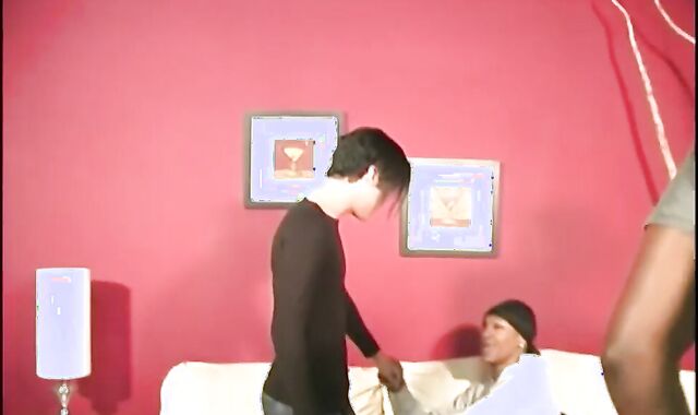 Goth guy receives gang-boned By black meatpipes