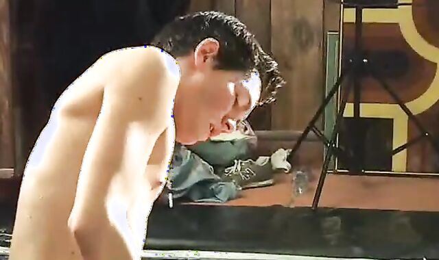 Twink guy helps with gang-bang