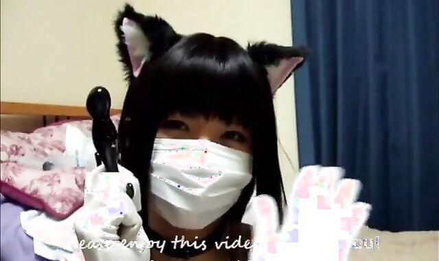 Asian Crossdresser Cums Hard with Sex Toy