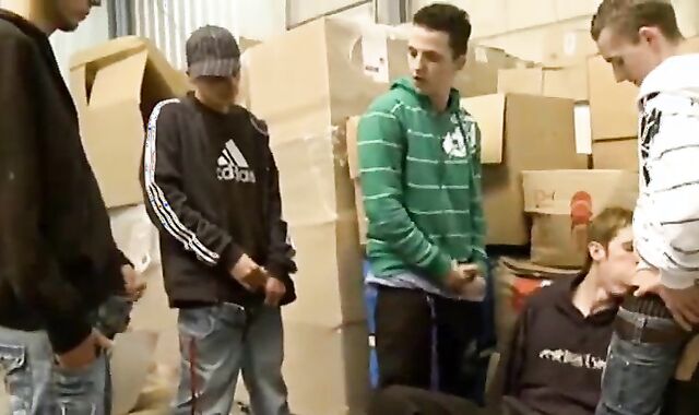 men group Toying coarse With A shaft Sucker