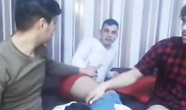 3 Romanian luscious-yummy Biexual teens Have fun first-ever-ever Time On webcam