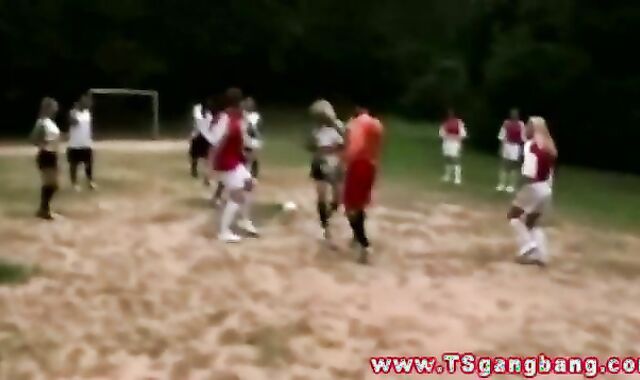 she-male soccer crew dril trainer after win