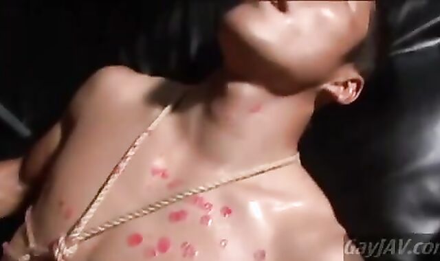 Poor twunk gets Waxed In restrain bondage