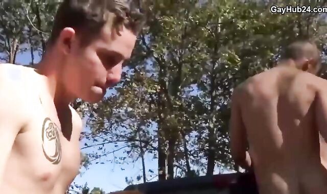 A gay Cram With ample jizz-pumps. Outdoor queer group-boink