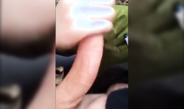 Big-Cock Twink Sucks Outdoors