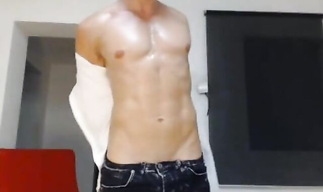 elegant youngster With gigantic ramrod Masturbation On webcamera