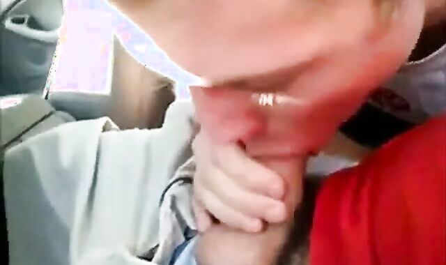 Backseat Blowjob and Cum Swallow