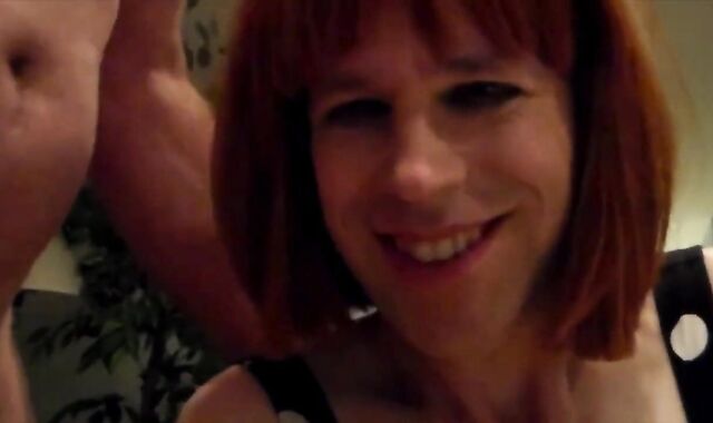 Cum-Covered Crossdresser Face