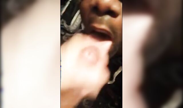 Black Twink Swallows White Cum in Interracial Blowjob